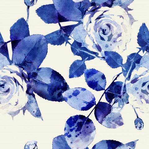 BlueWhiteRosePrint