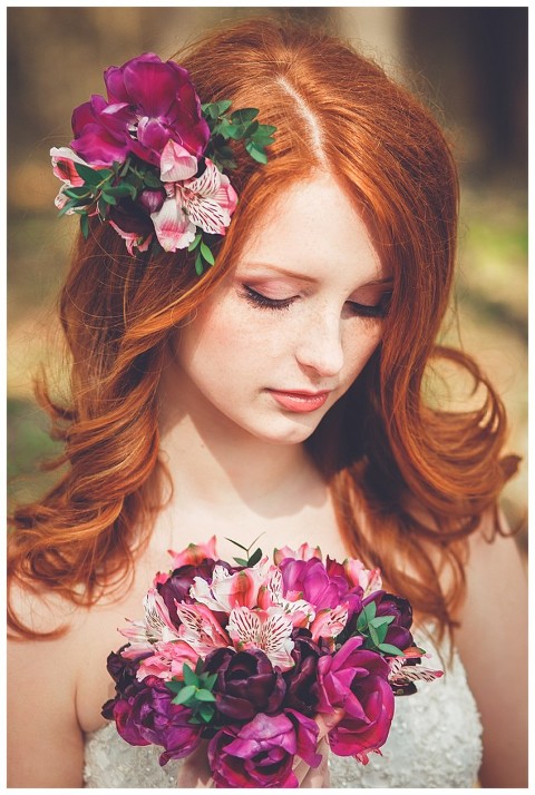 Purple floral hair accoutrement