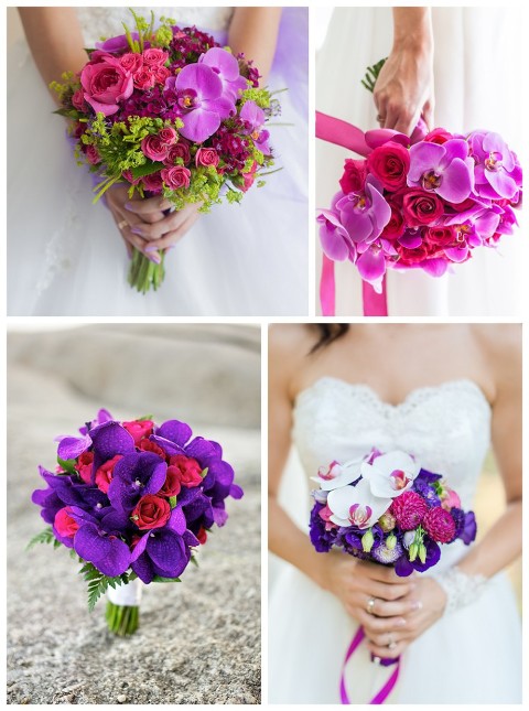 Beach Wedding-HotPink Purple