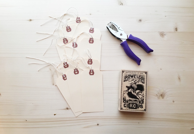 easy to make stamped shipping tag
